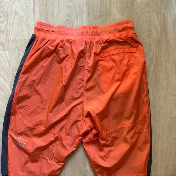 Men's Nike Nylon Running Pants M Orange Training Lined